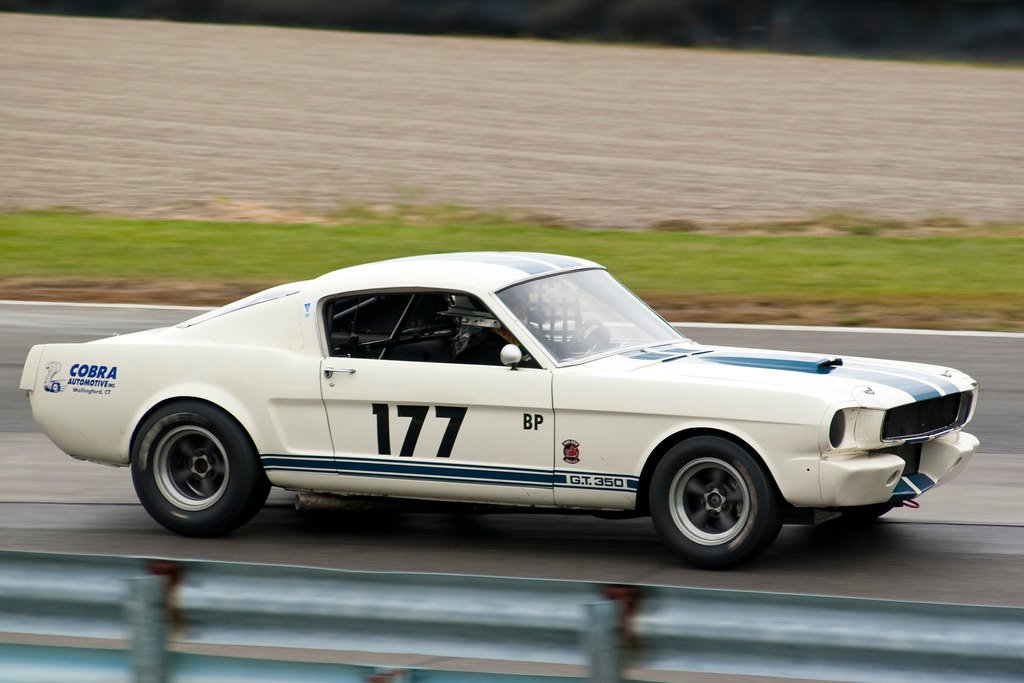 Vintage race car on track