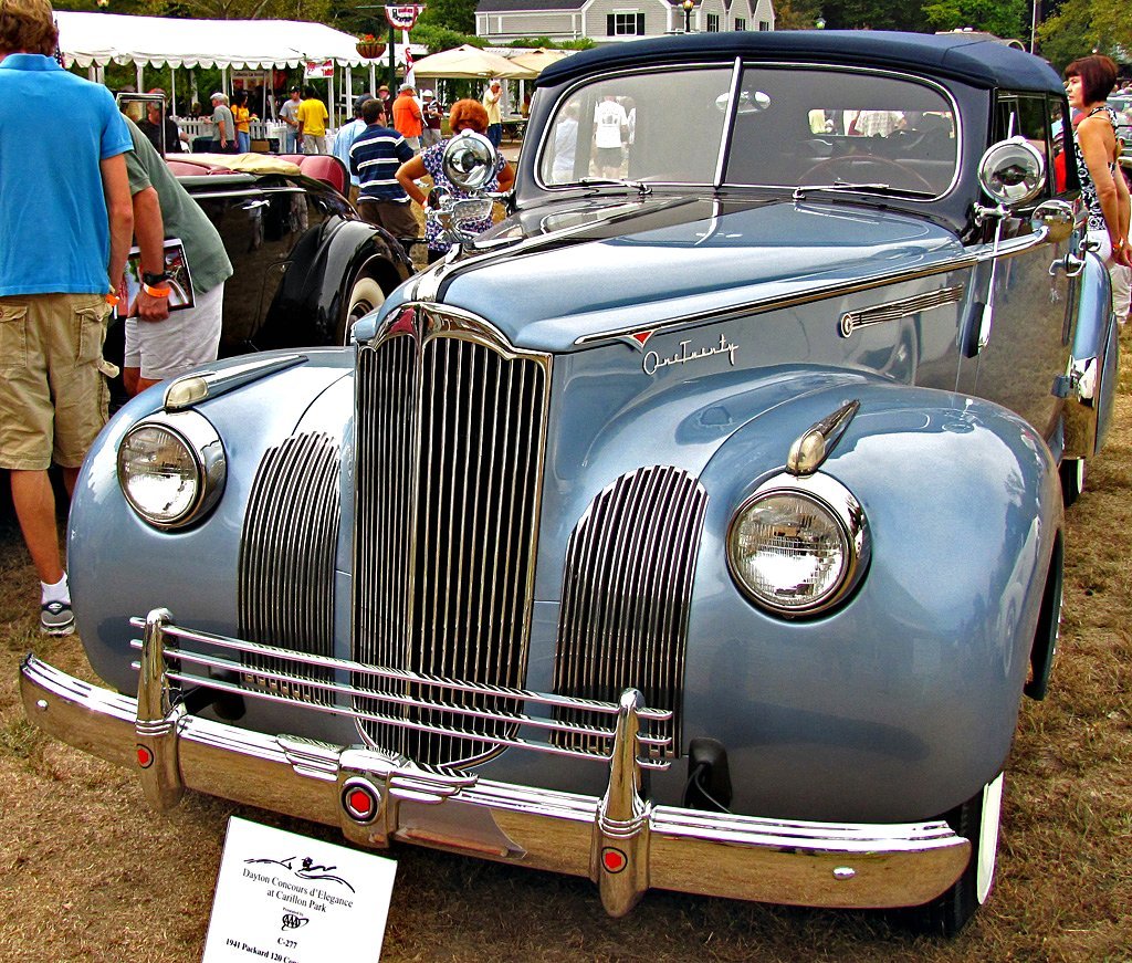 Classic car on a Monterey Peninsula concours lawn
