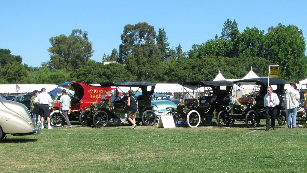 Classic car on a Monterey Peninsula concours lawn